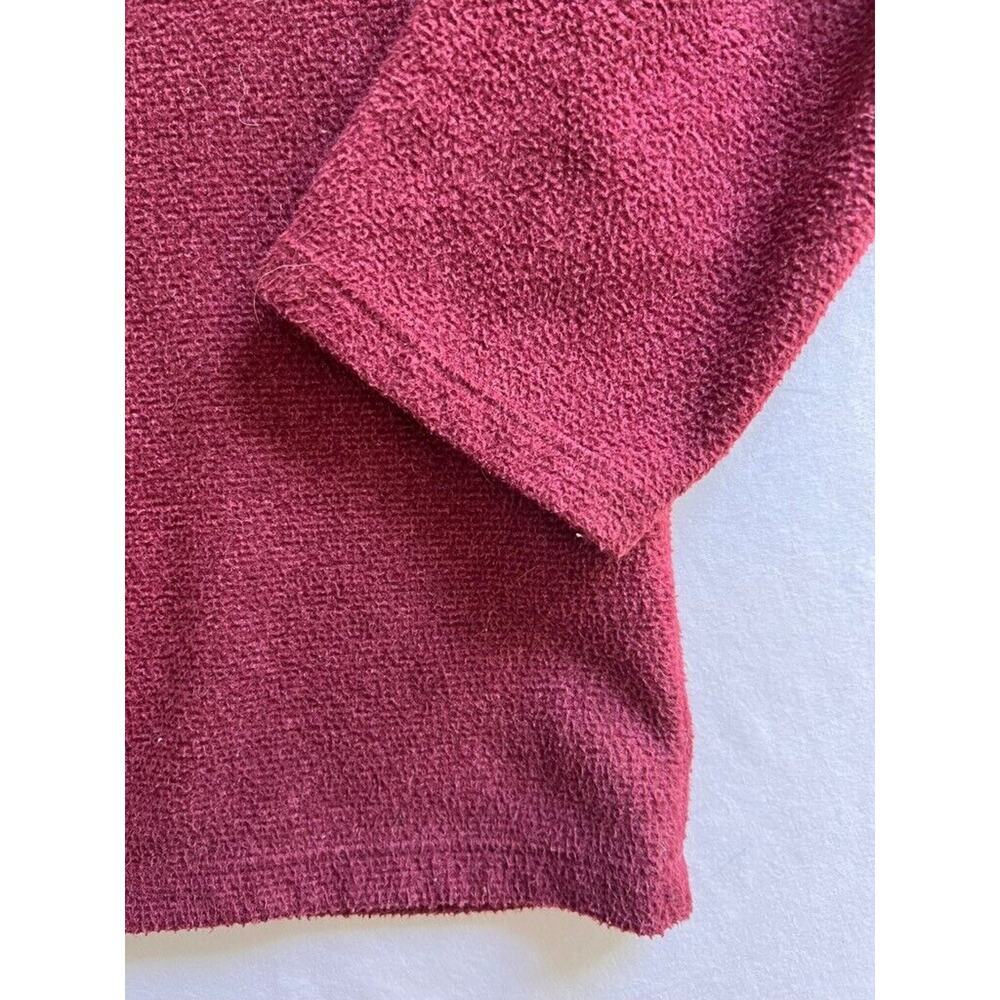 L.L. Bean Trail Fleece Jacket Men's LARGE Red Marled Half Zip Pullover Pocket - Picture 6 of 9